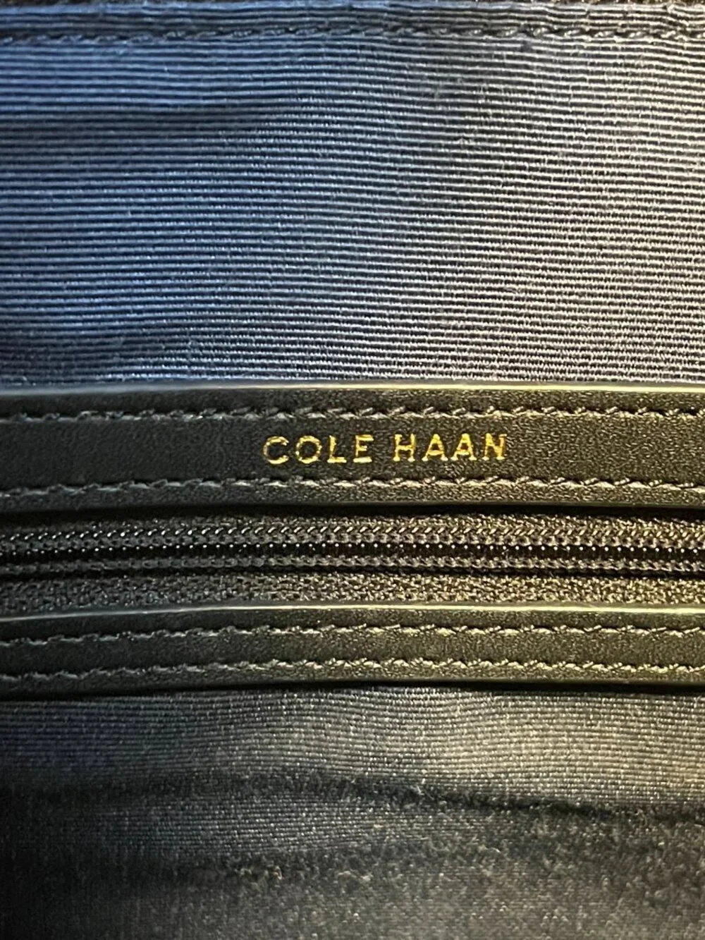 Cole Haan Black Leather Messenger Bag Professional Laptop Work Crossbody